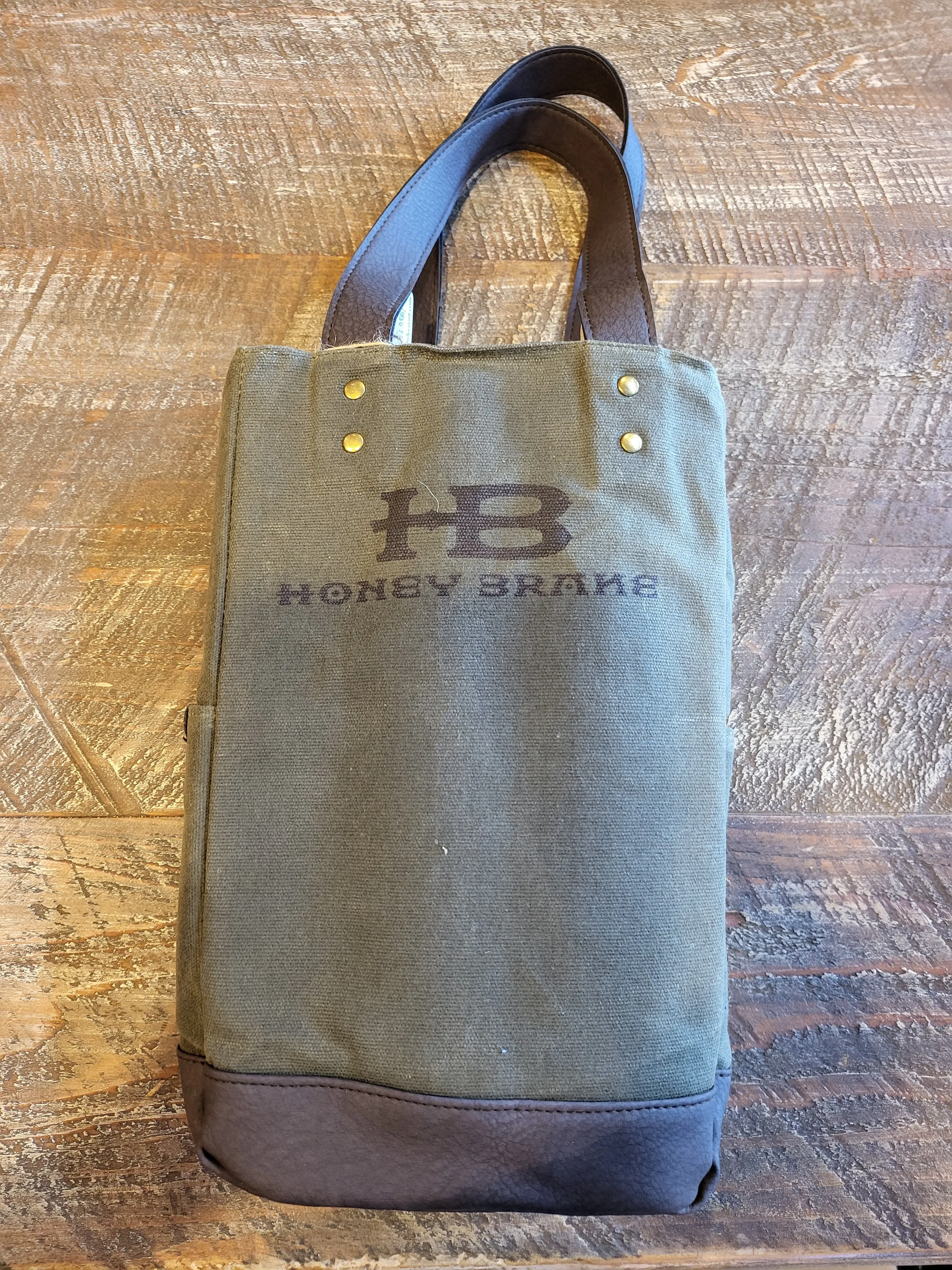 HB Waxed Cavas Wine Tote