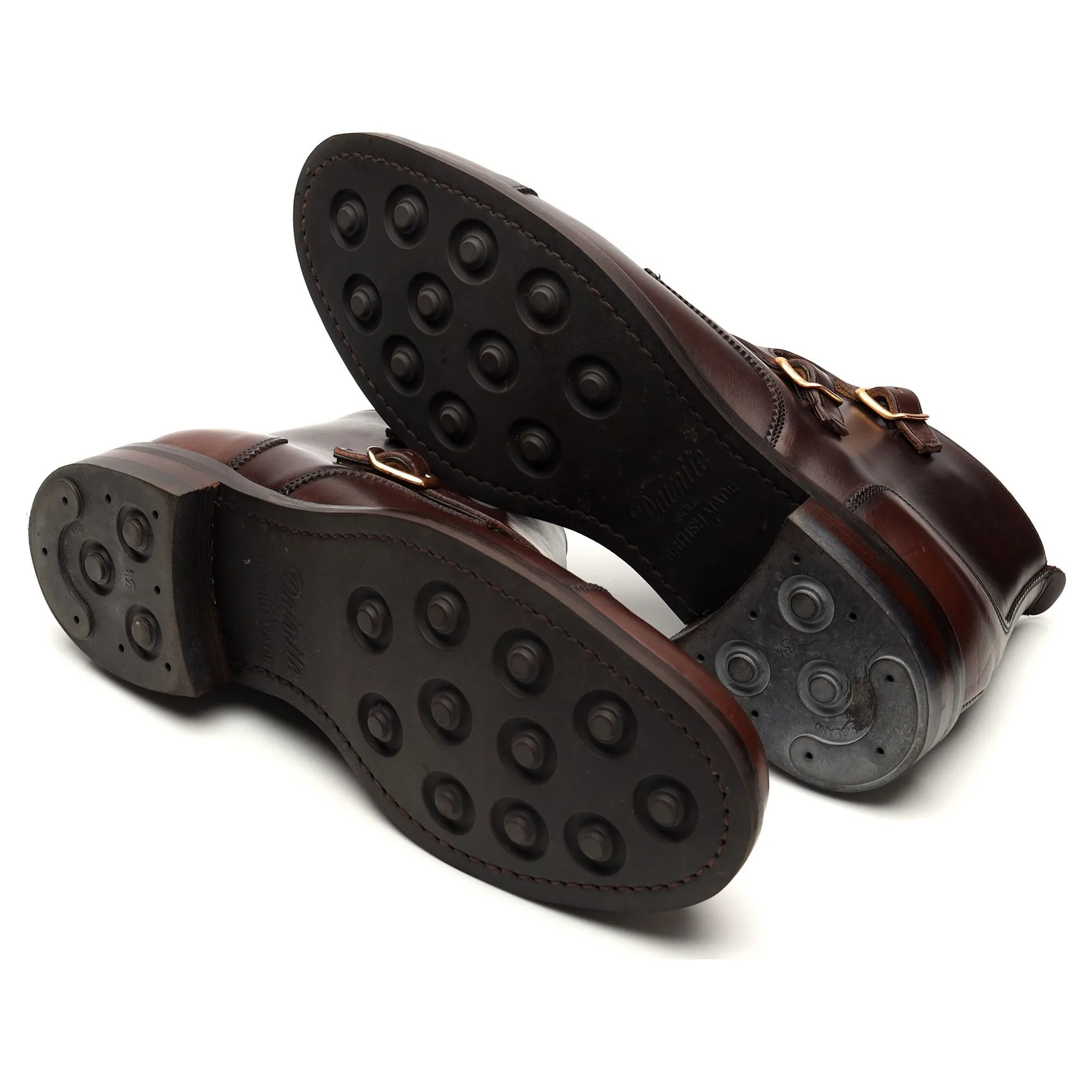 Herring 'Burntwood' Dark Brown Leather Boots Double Monk Strap UK 8 F