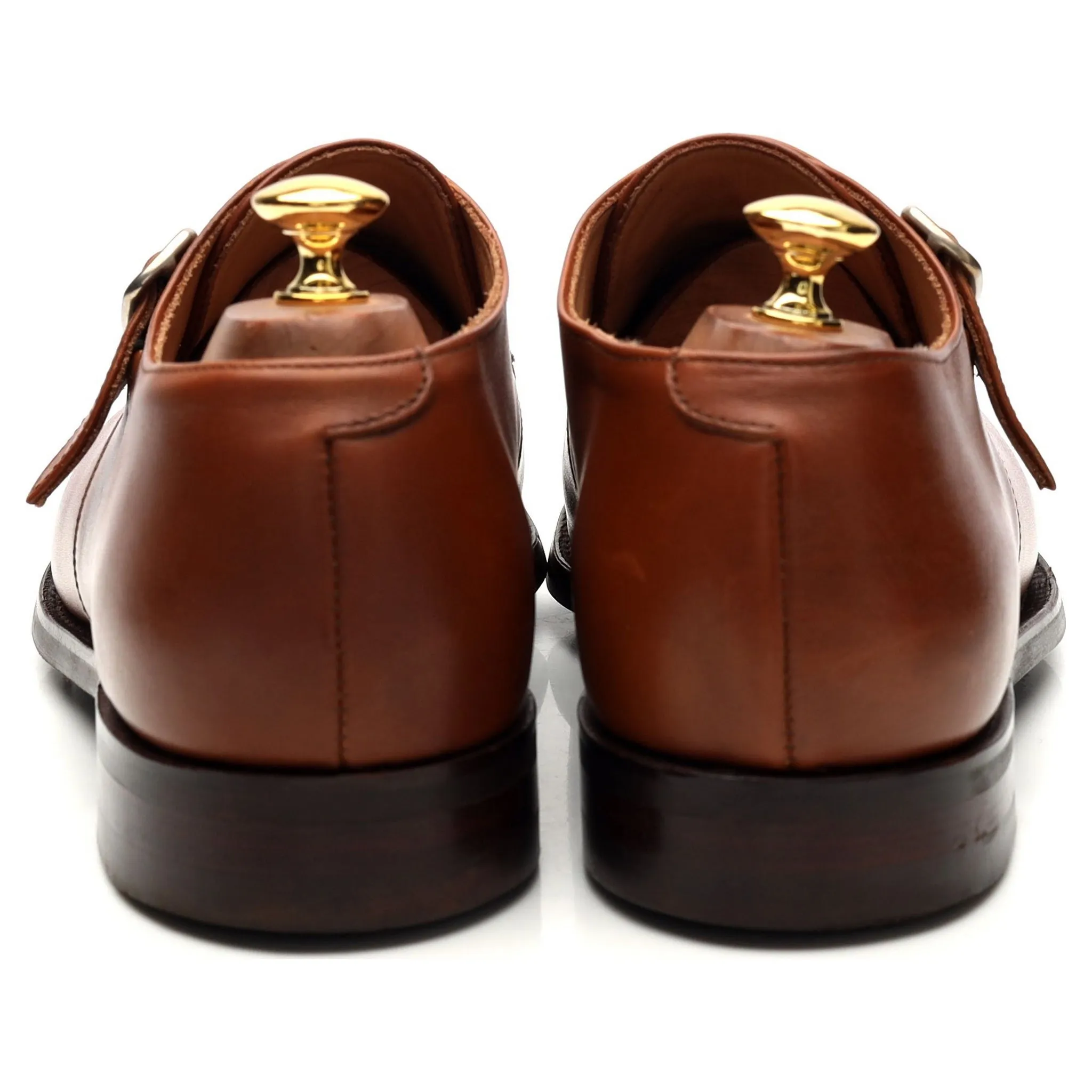 Herring 'Didsbury' Tan Brown Leather Monk Strap UK 10 F