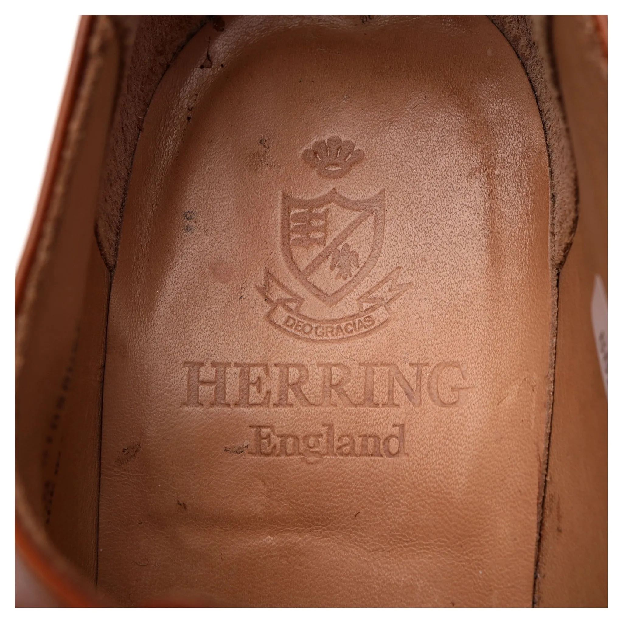 Herring 'Didsbury' Tan Brown Leather Monk Strap UK 10 F