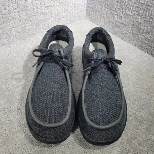 Hey Dude Wally Sox Micro Total Black Casual Boat Shoes Men's Size 13 US