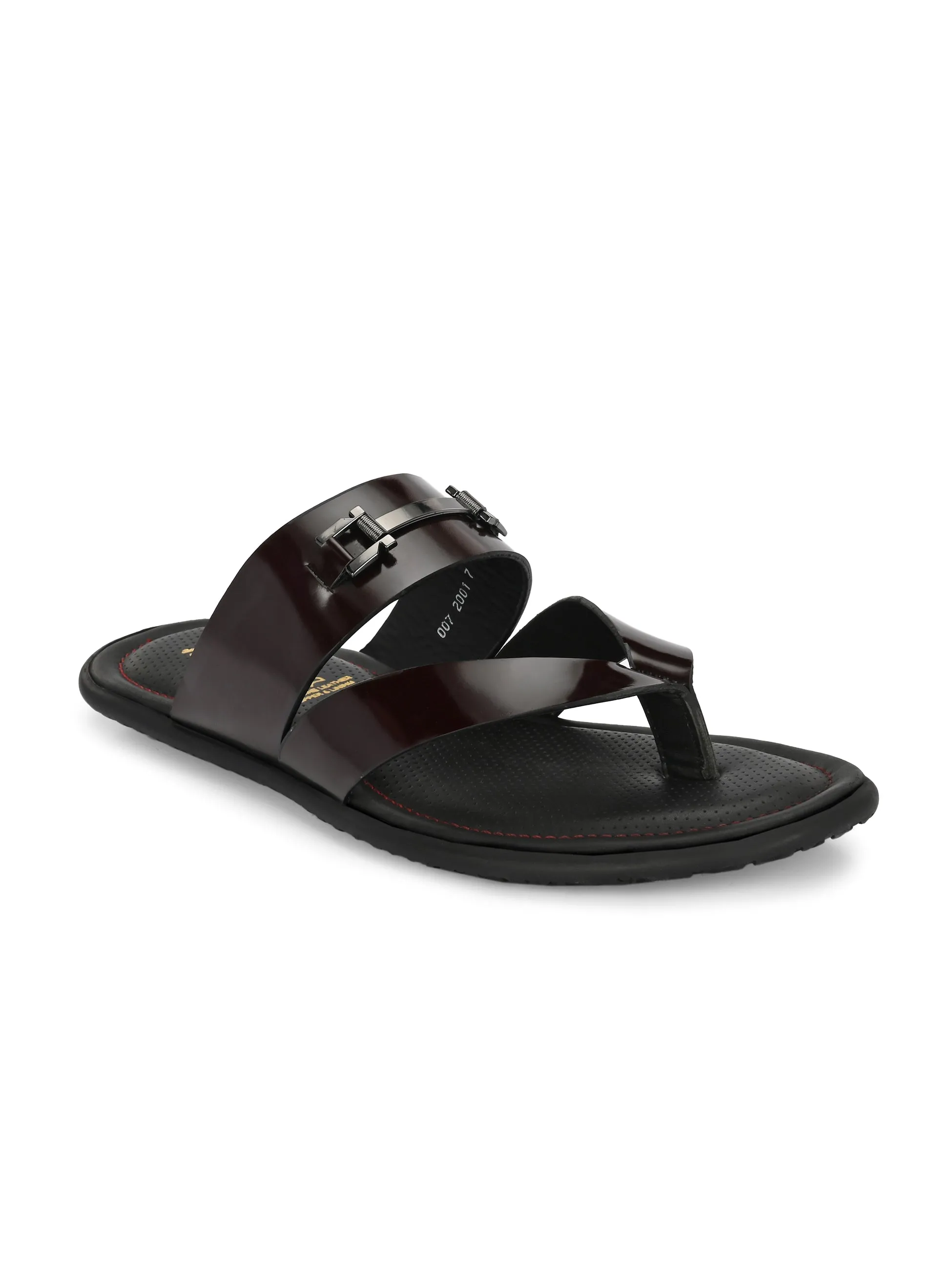 Hitz Men's Brown Open Toe Casual Slippers