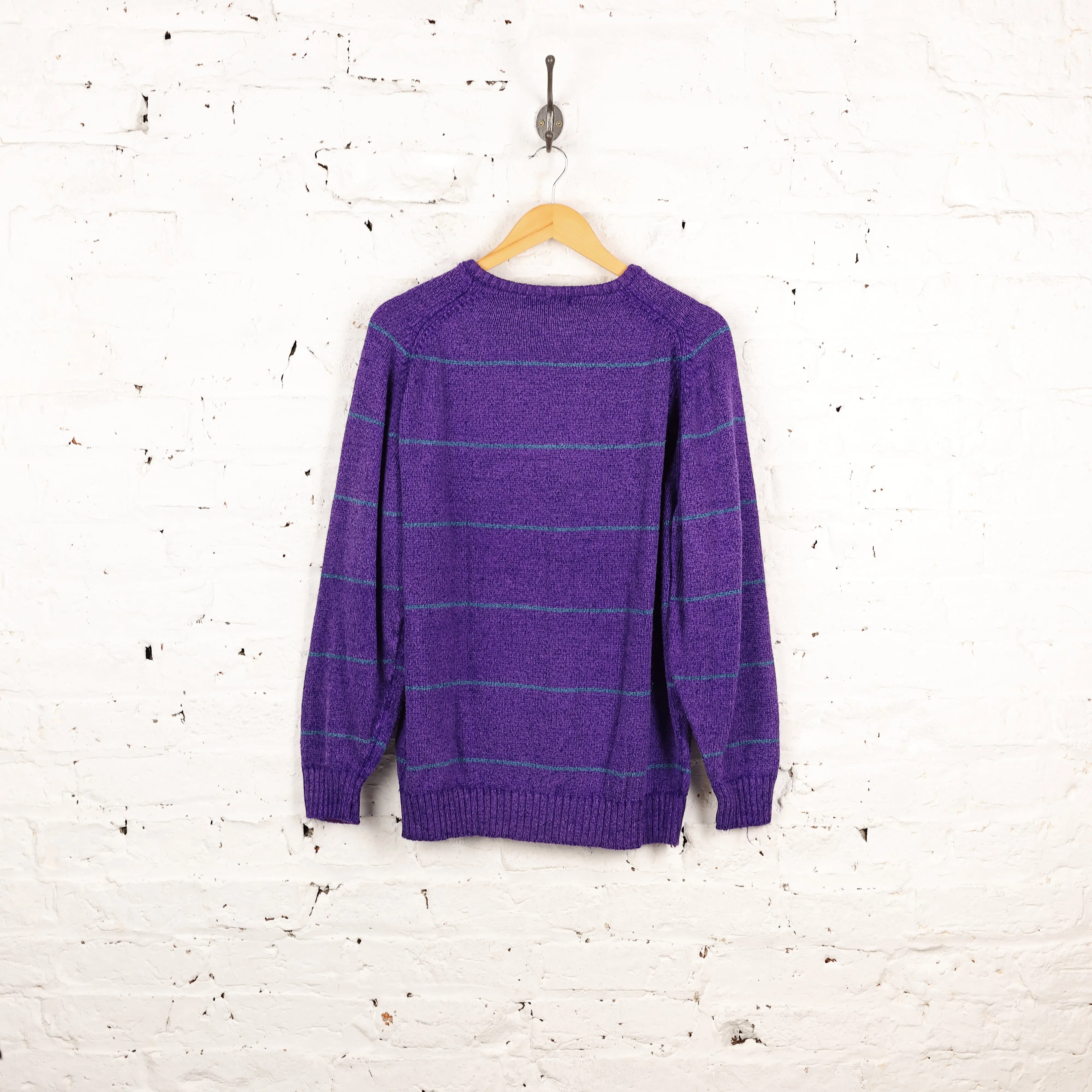 Hugo Boss 90s Pattern Knit Jumper - Purple - M