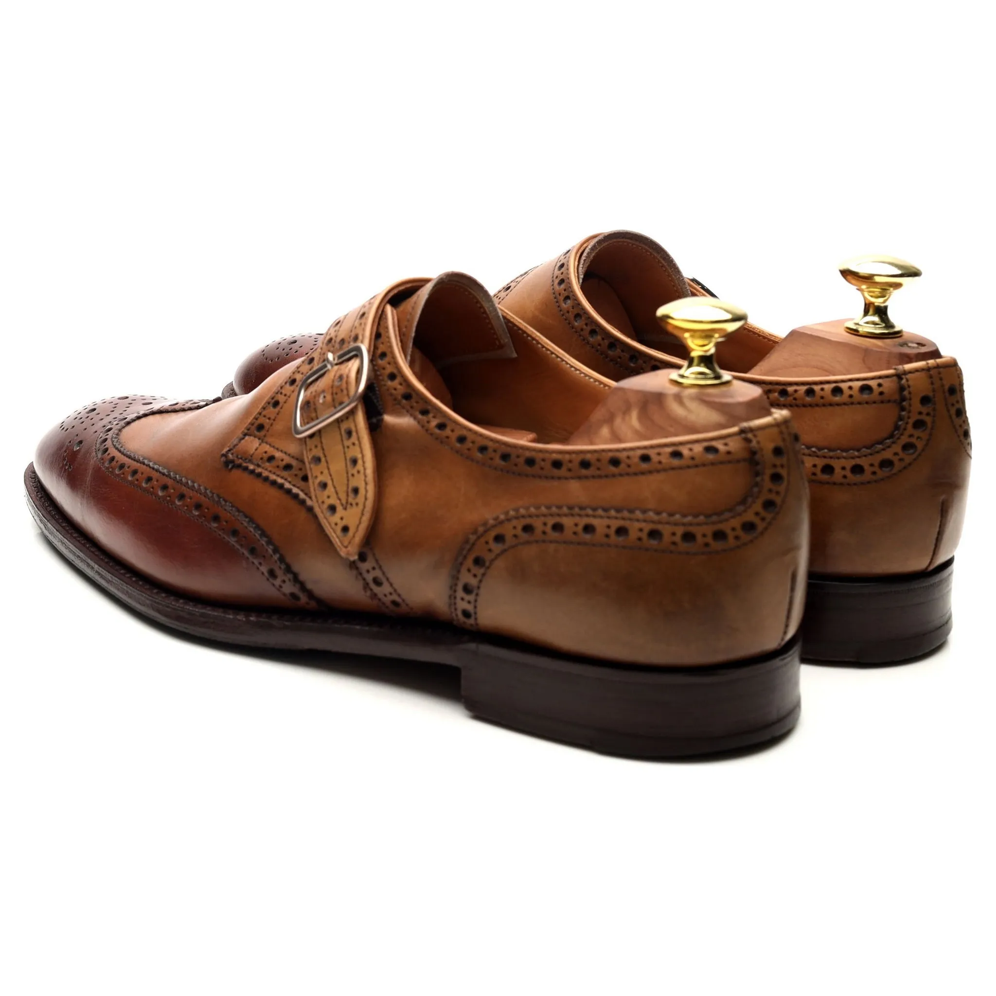 'Humphrey' Brown Leather Monk Strap UK 7 F