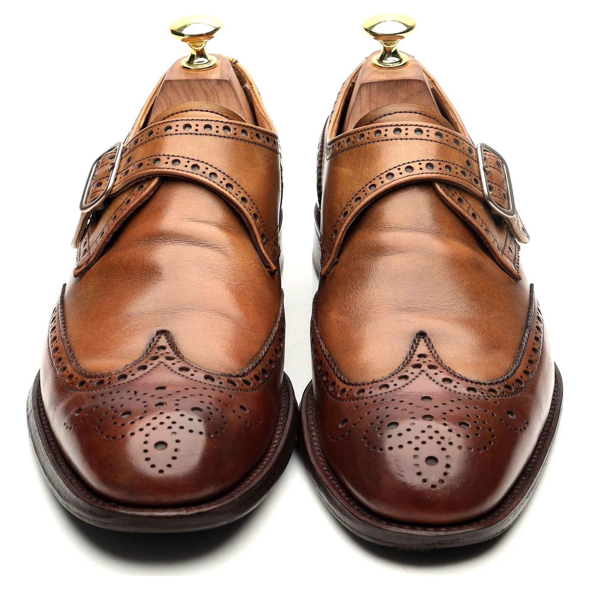 'Humphrey' Brown Leather Monk Strap UK 7 F