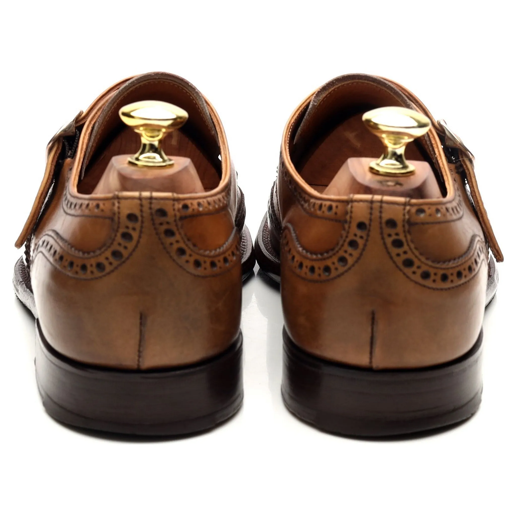 'Humphrey' Brown Leather Monk Strap UK 7 F