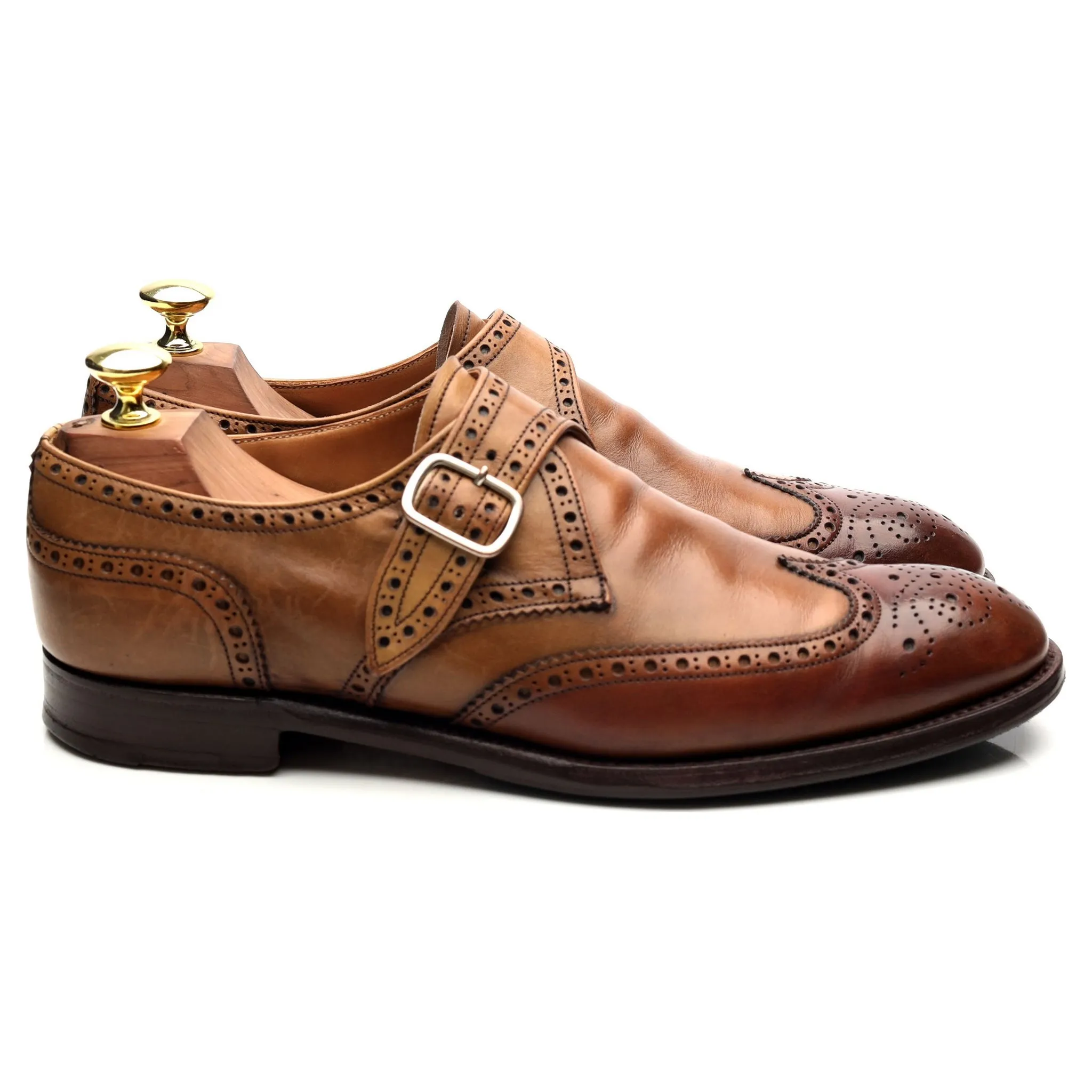 'Humphrey' Brown Leather Monk Strap UK 7 F