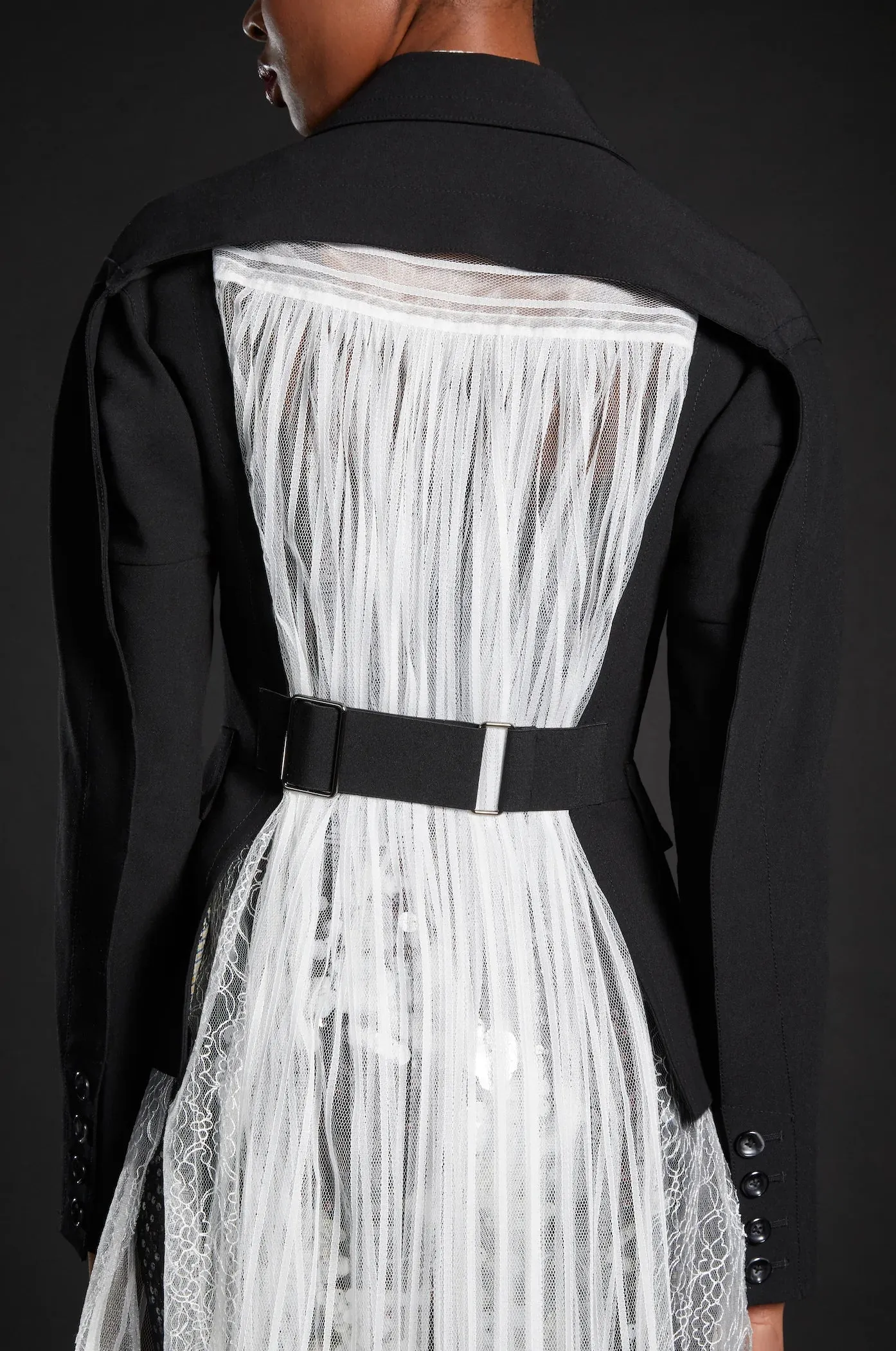 In Earnest By Byron Lars Sheer Striped Oversize Blouse