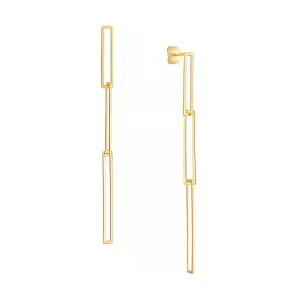 Interlocking Open Rectangle Drop Earrings