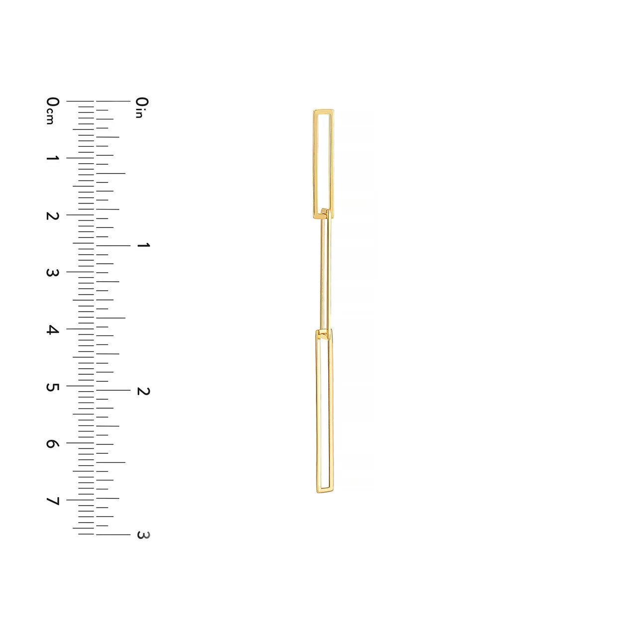Interlocking Open Rectangle Drop Earrings