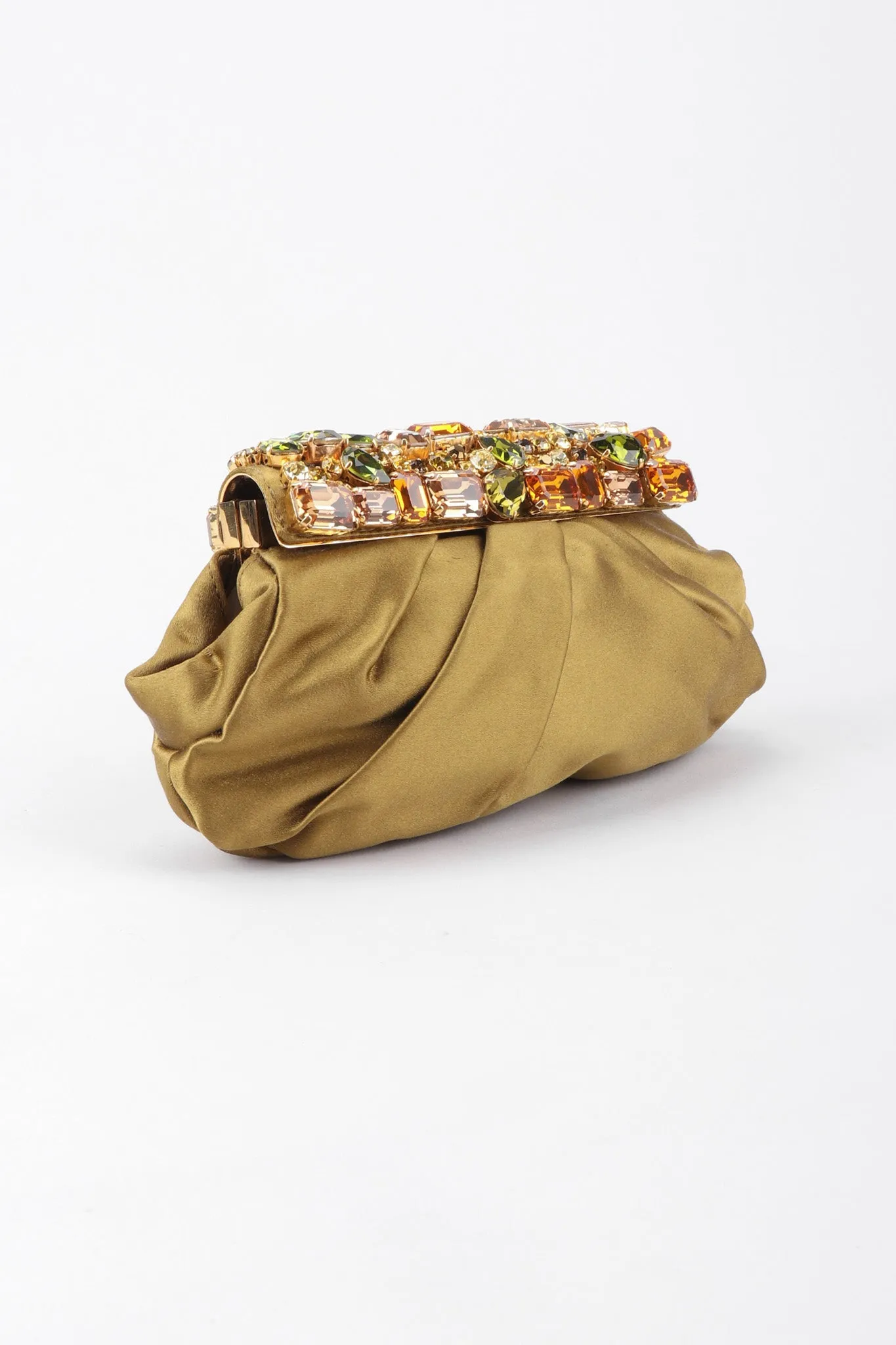 Jeweled Satin Evening Bag