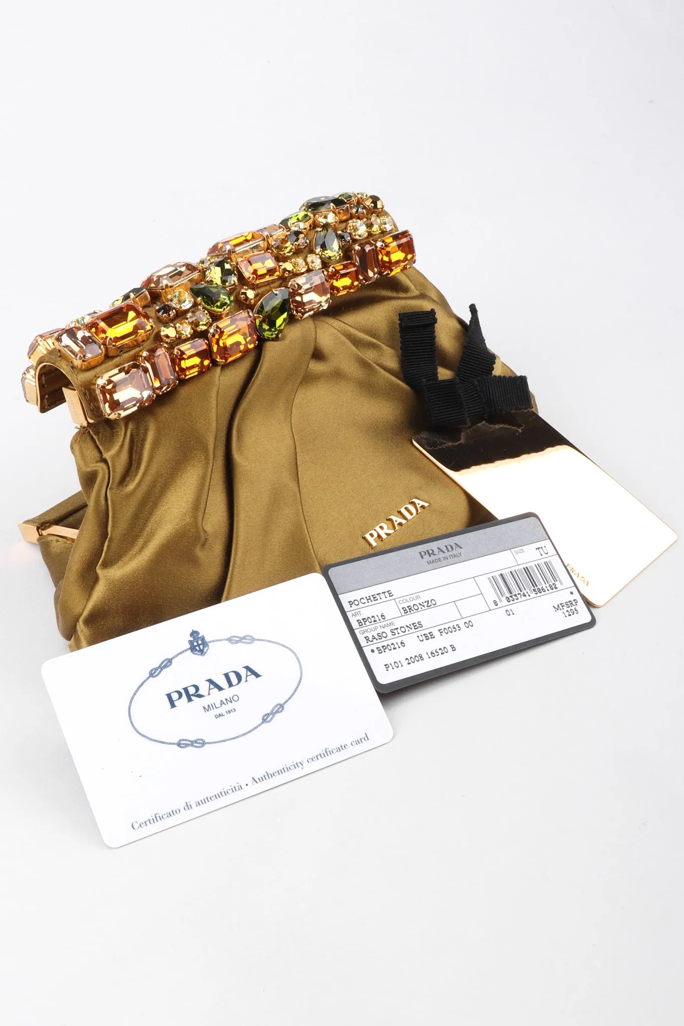 Jeweled Satin Evening Bag