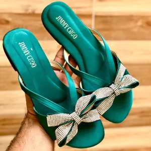 Jimmy Choo Satin Bow Loafers
