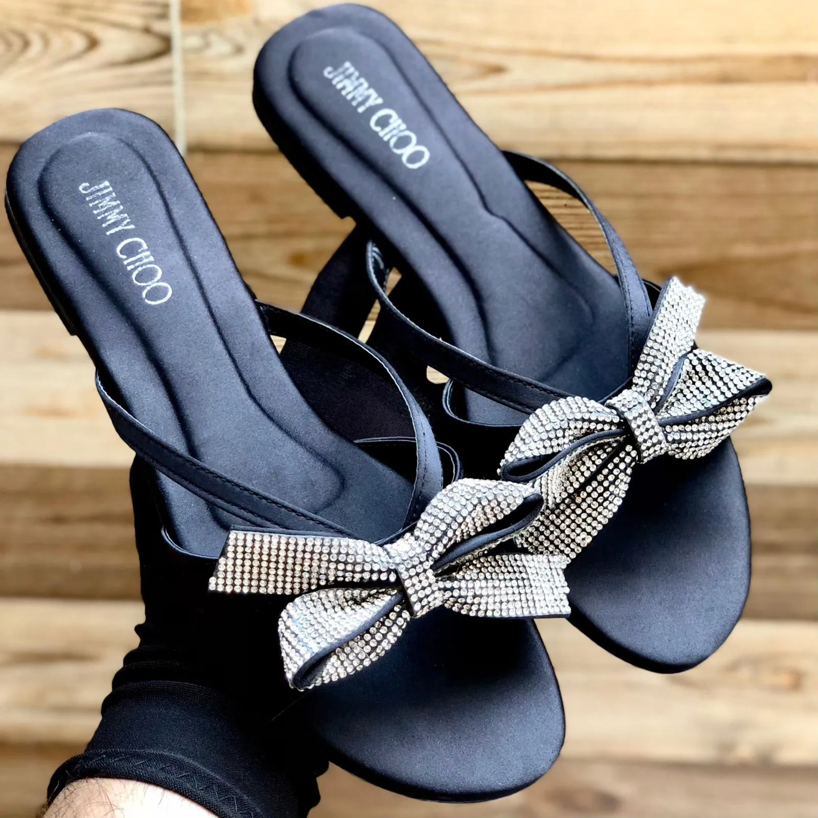 Jimmy Choo Satin Bow Loafers