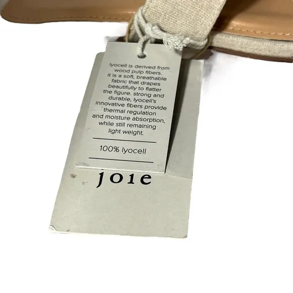 Joie Nolina Cream Linen Open Toe Sandal, New, Size 8