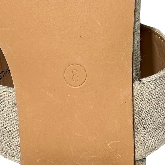 Joie Nolina Cream Linen Open Toe Sandal, New, Size 8