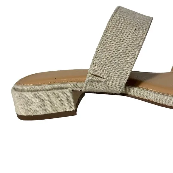 Joie Nolina Cream Linen Open Toe Sandal, New, Size 8