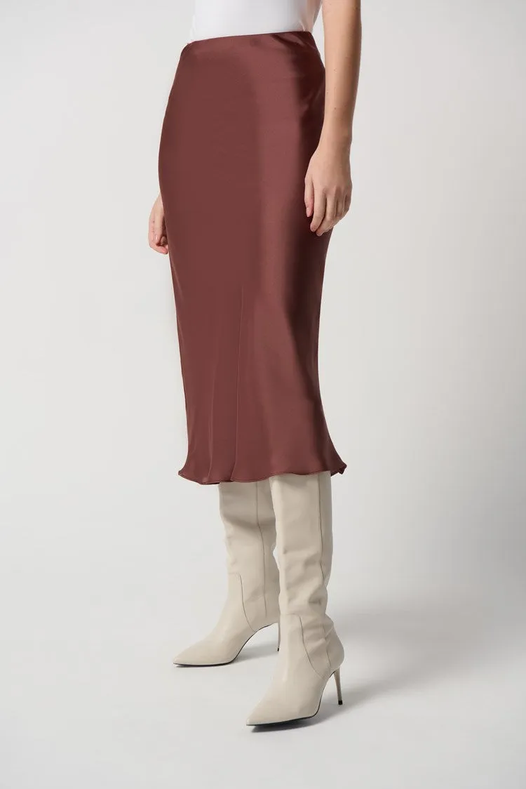 Joseph Ribkoff Satin Flared Skirt With Chiffon Lining