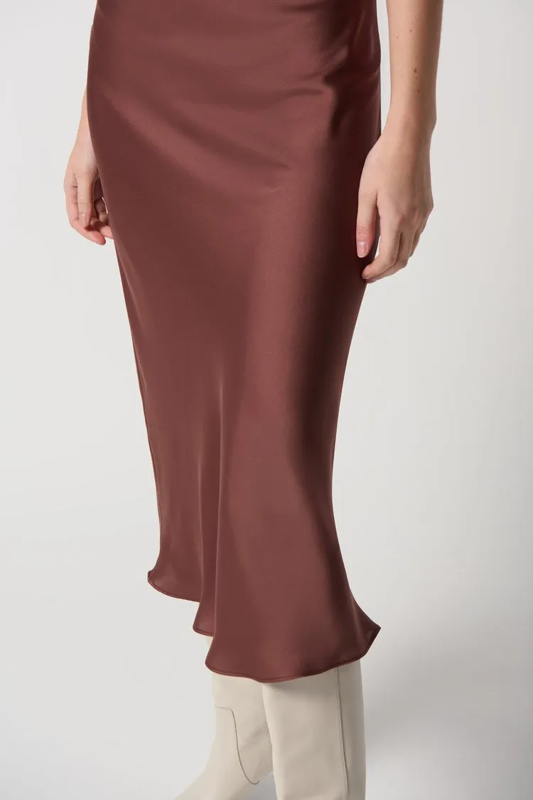 Joseph Ribkoff Satin Flared Skirt With Chiffon Lining