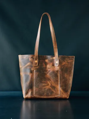 Julia Tote - CF Stead Waxed Flesh-Out Suede