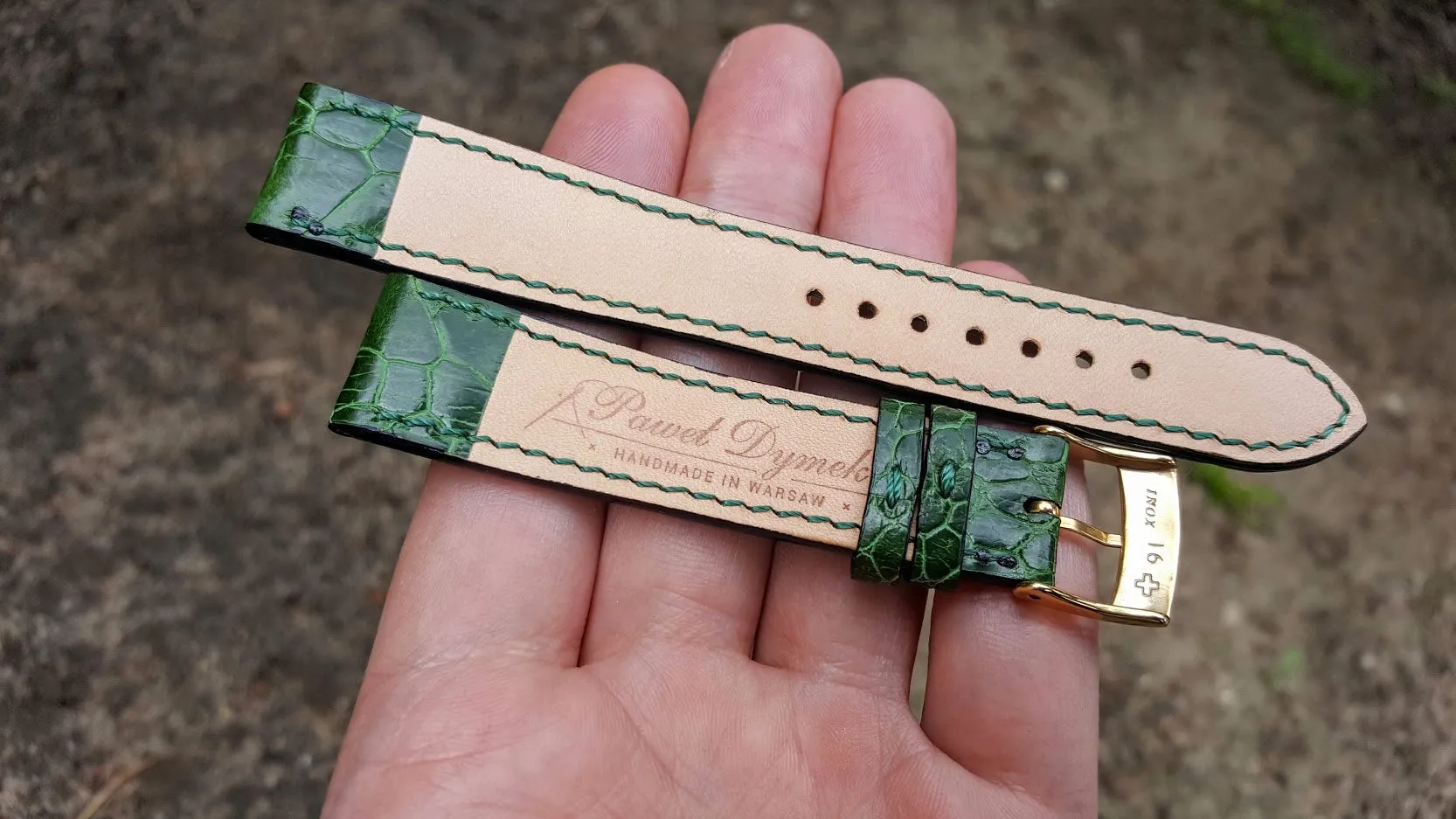 Kentucky Green Ostrich Leg 18 mm
