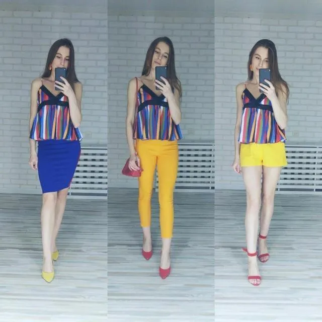 Lace Patchwork Striped Tank Top