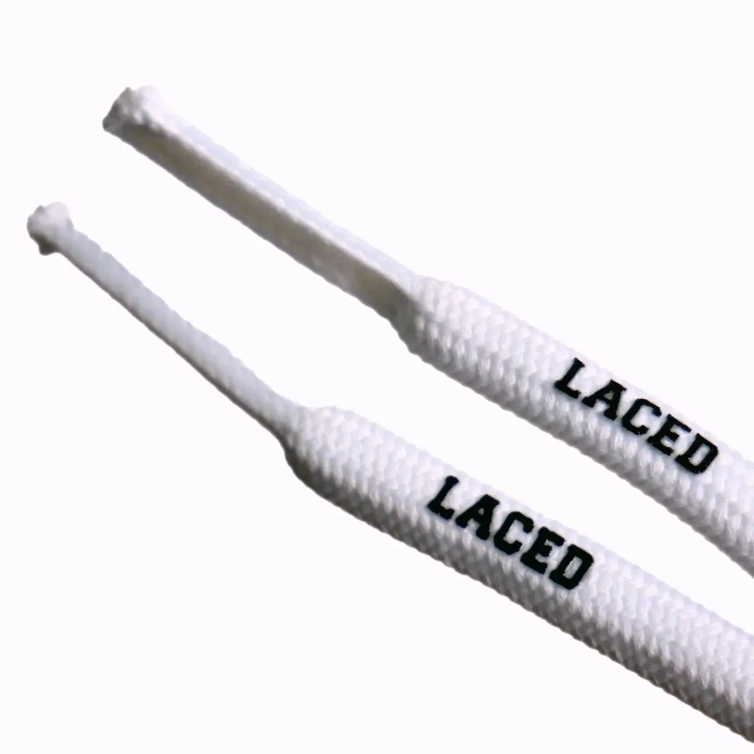LACED APPAREL - WAXED LACES - WHITE - ROUND