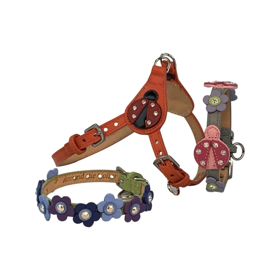 Ladybug Step-in Leather Dog Harness