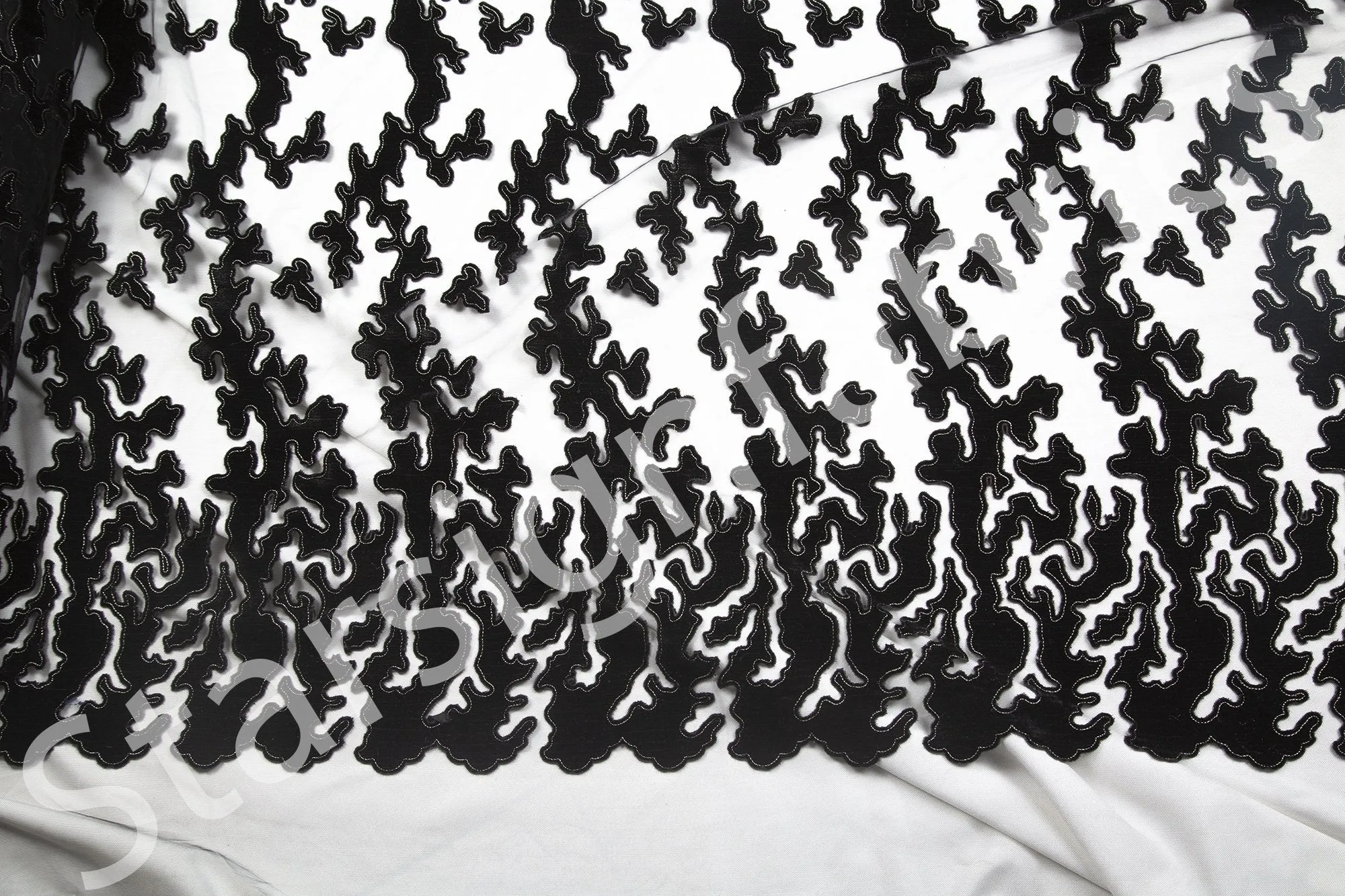 Laser Cut Velvet Knit Embroidery Fabric