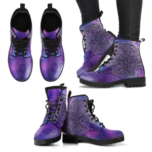 Lavender Tree Of Life Women's Eco-Friendly Leather Boots