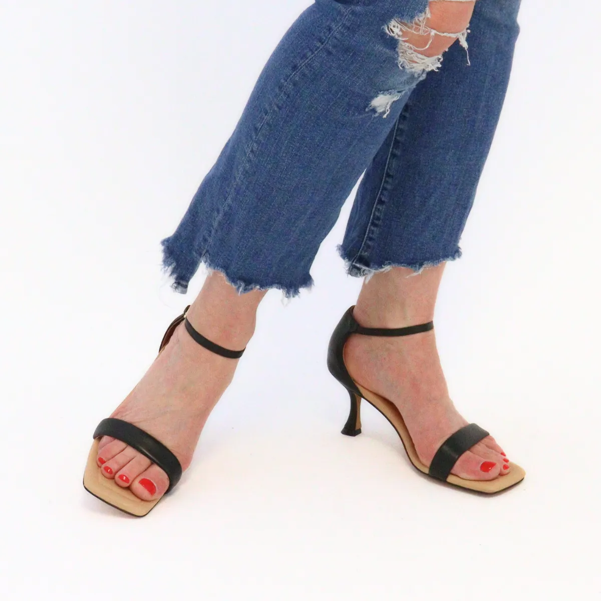 Leah Ankle Strap Black