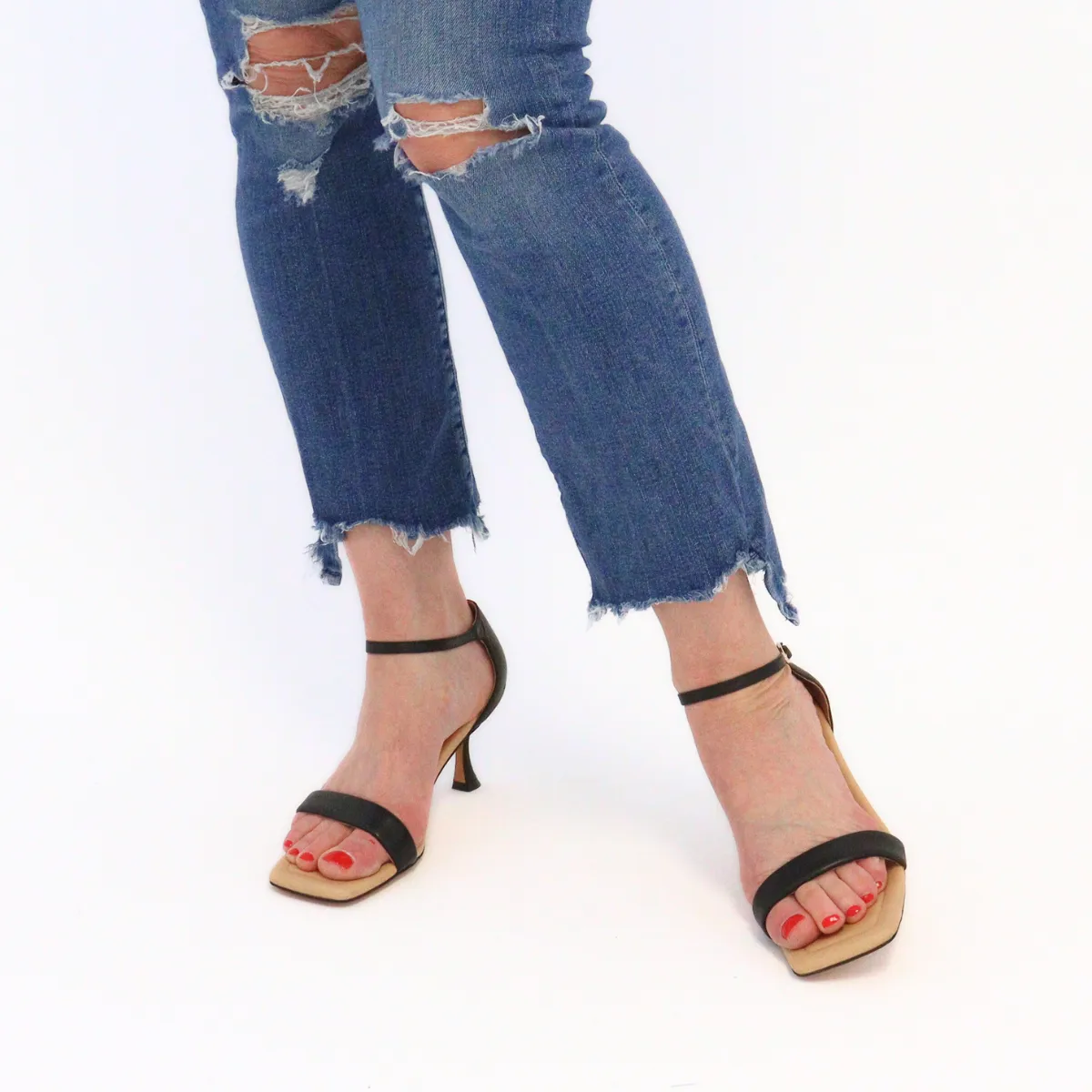 Leah Ankle Strap Black