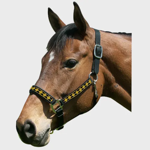 Leather Crown Diamond Pattern Halter