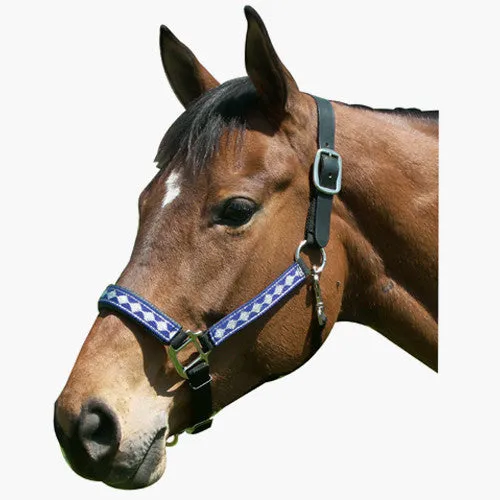 Leather Crown Diamond Pattern Halter