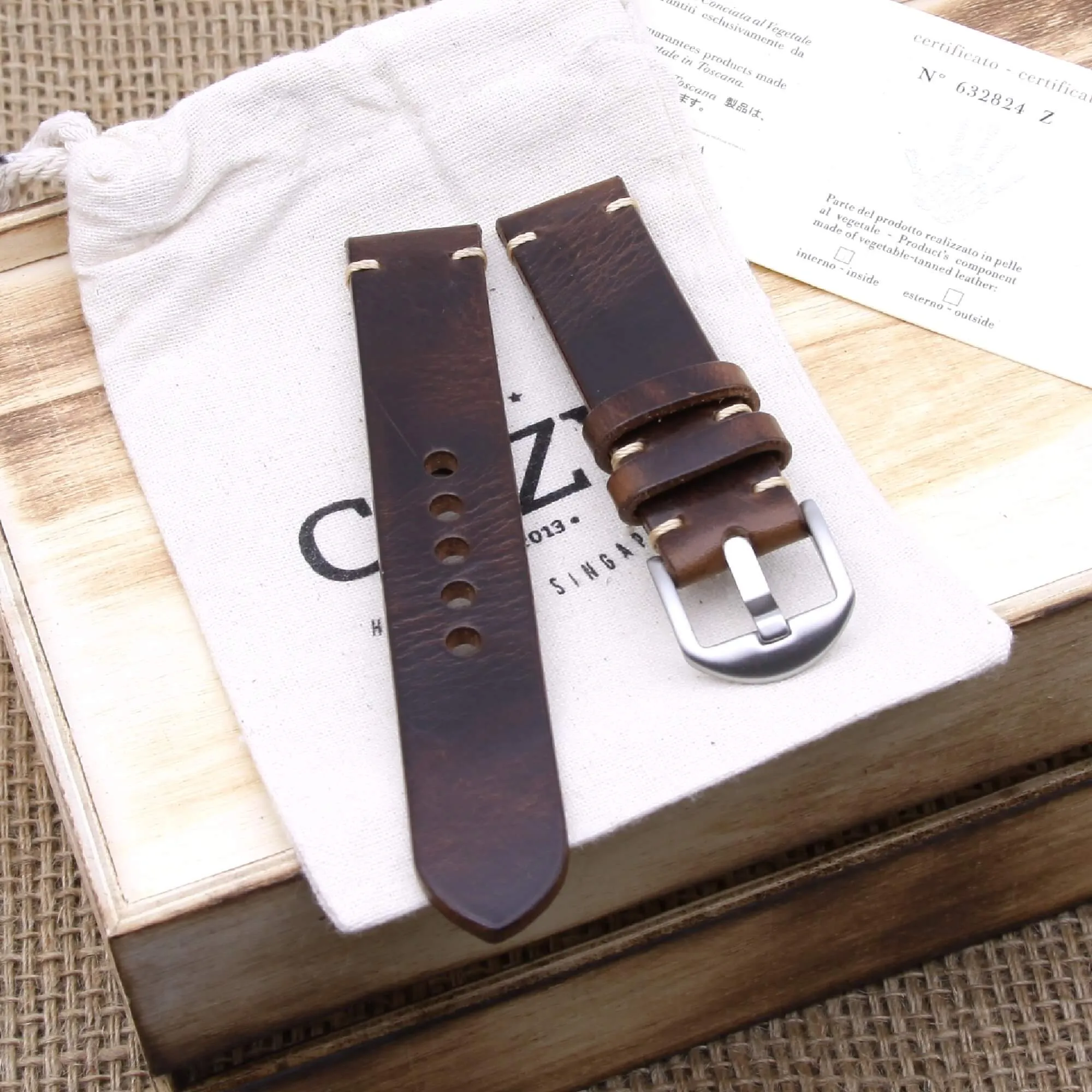 Leather Watch Strap, Military 103