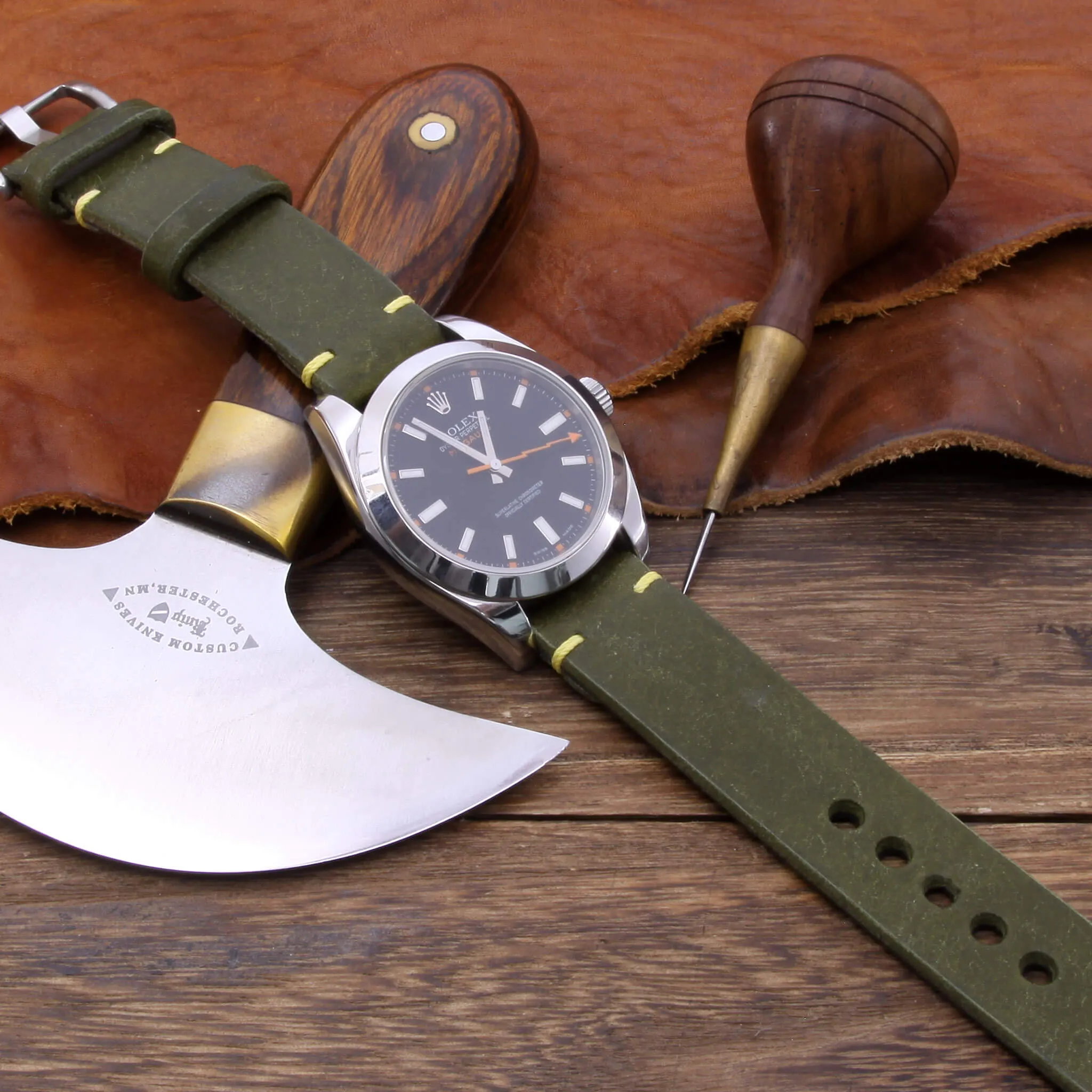 Leather Watch Strap, Pueblo Oliva