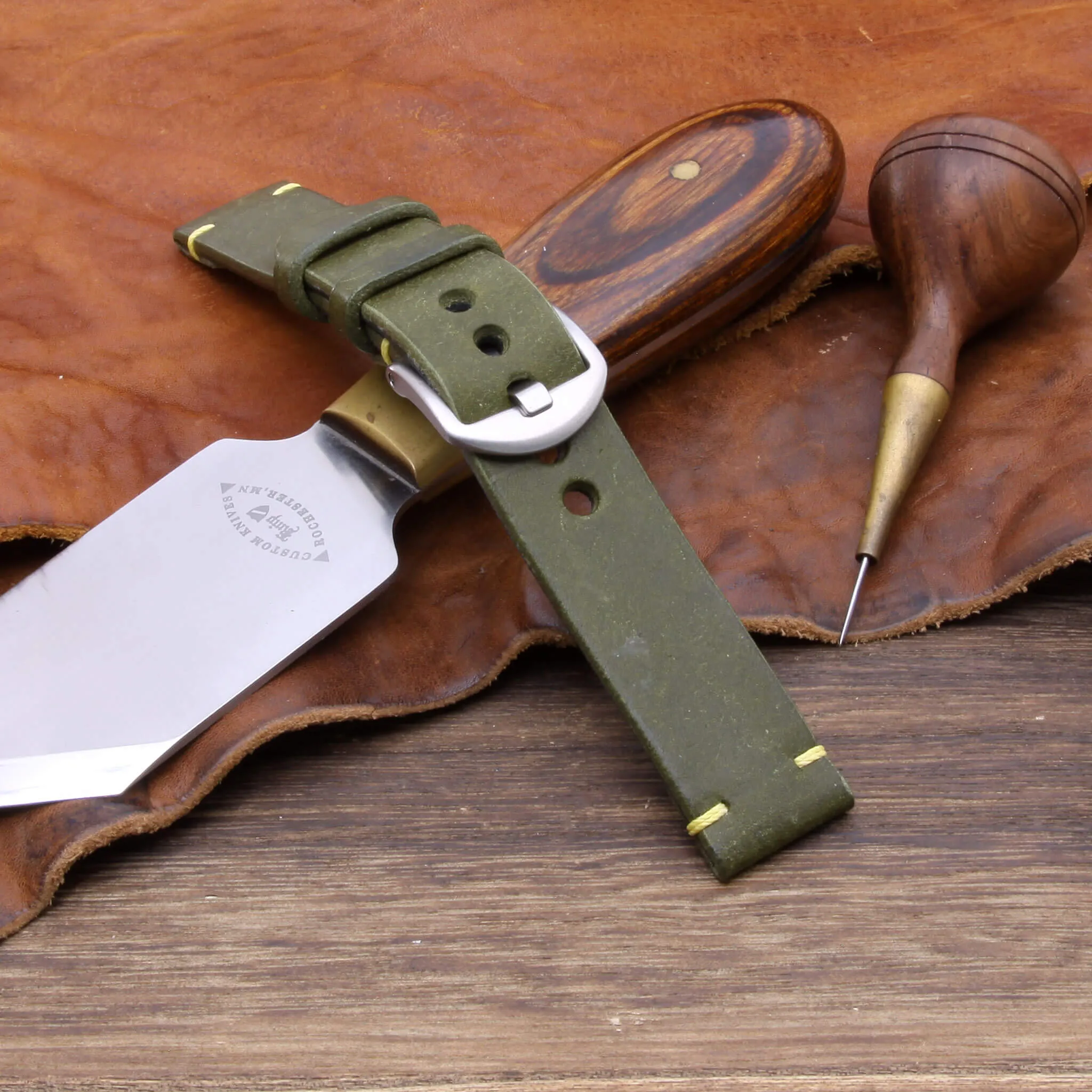 Leather Watch Strap, Pueblo Oliva
