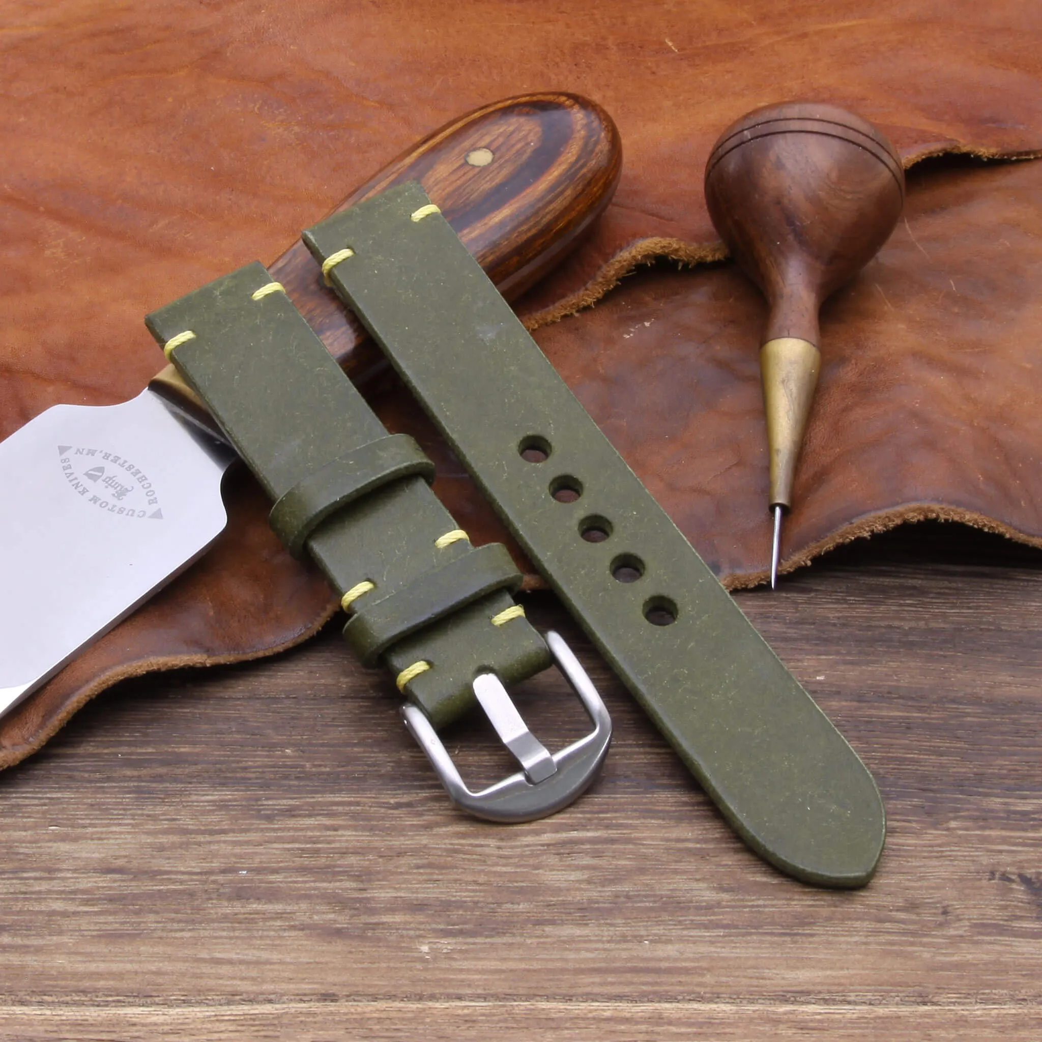 Leather Watch Strap, Pueblo Oliva