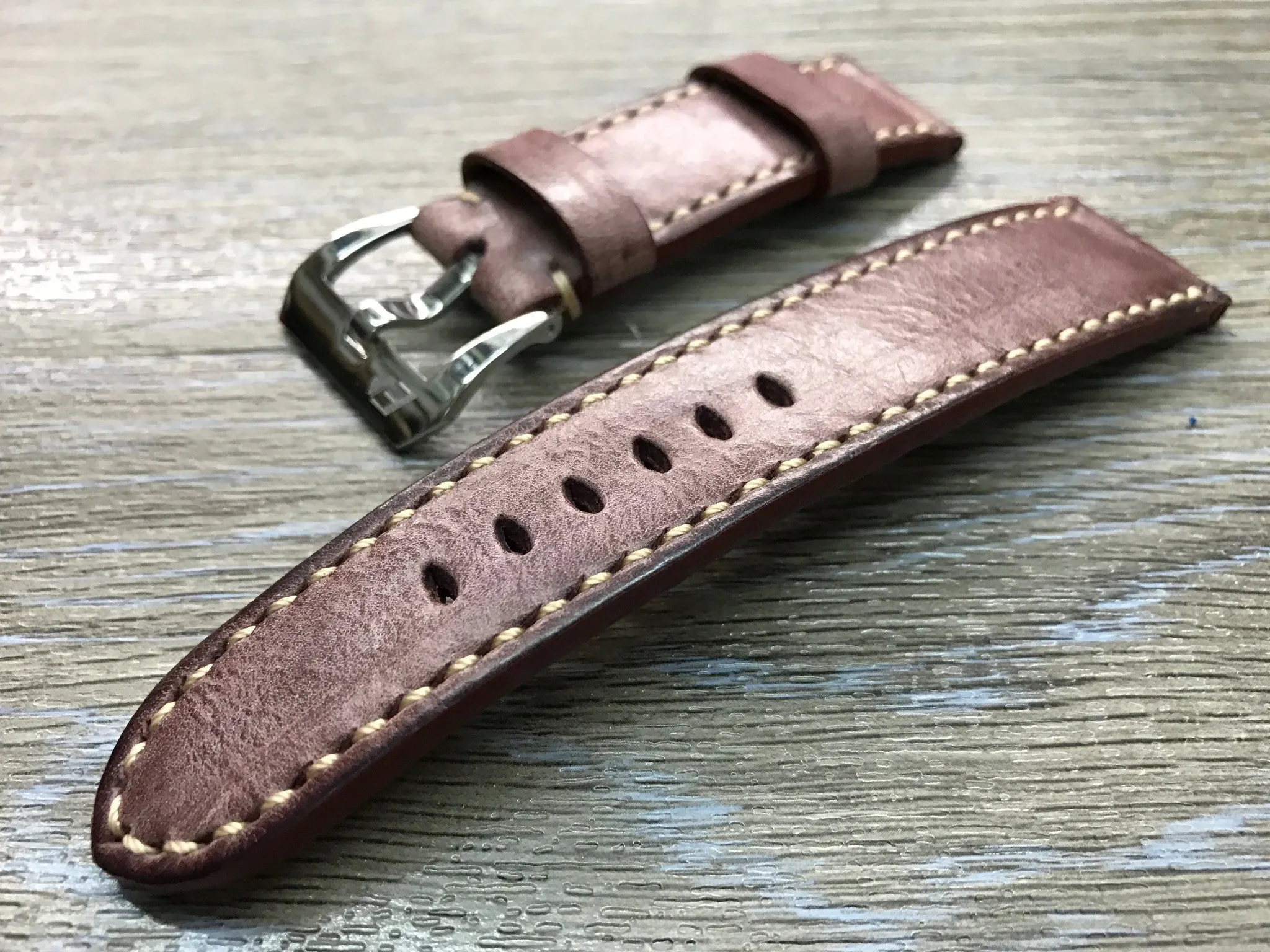 Leather Watch Strap, wristwatch Band Replacement, Watch Band 24mm, Waxed Leather Straps for Panerai
