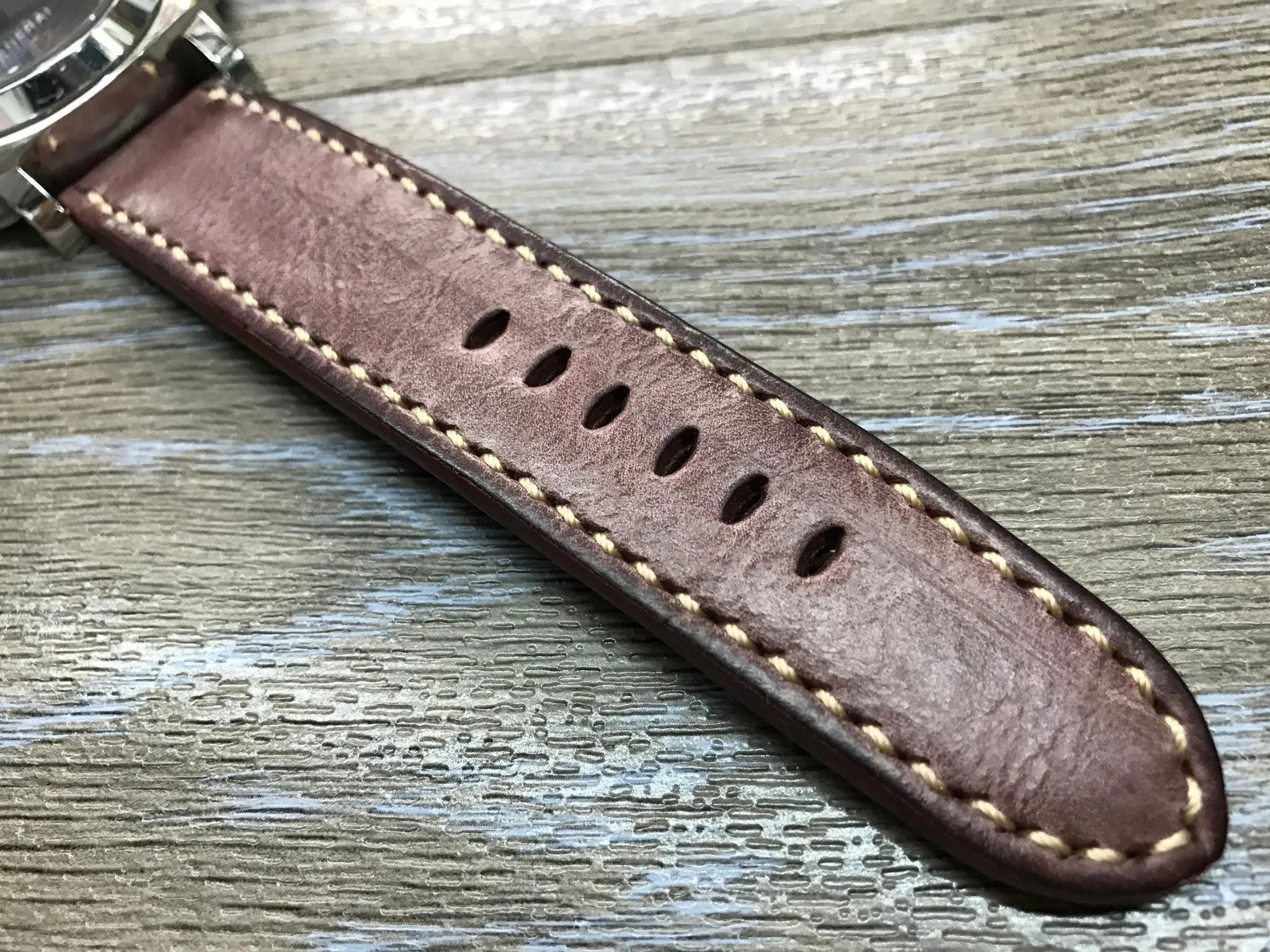 Leather Watch Strap, wristwatch Band Replacement, Watch Band 24mm, Waxed Leather Straps for Panerai