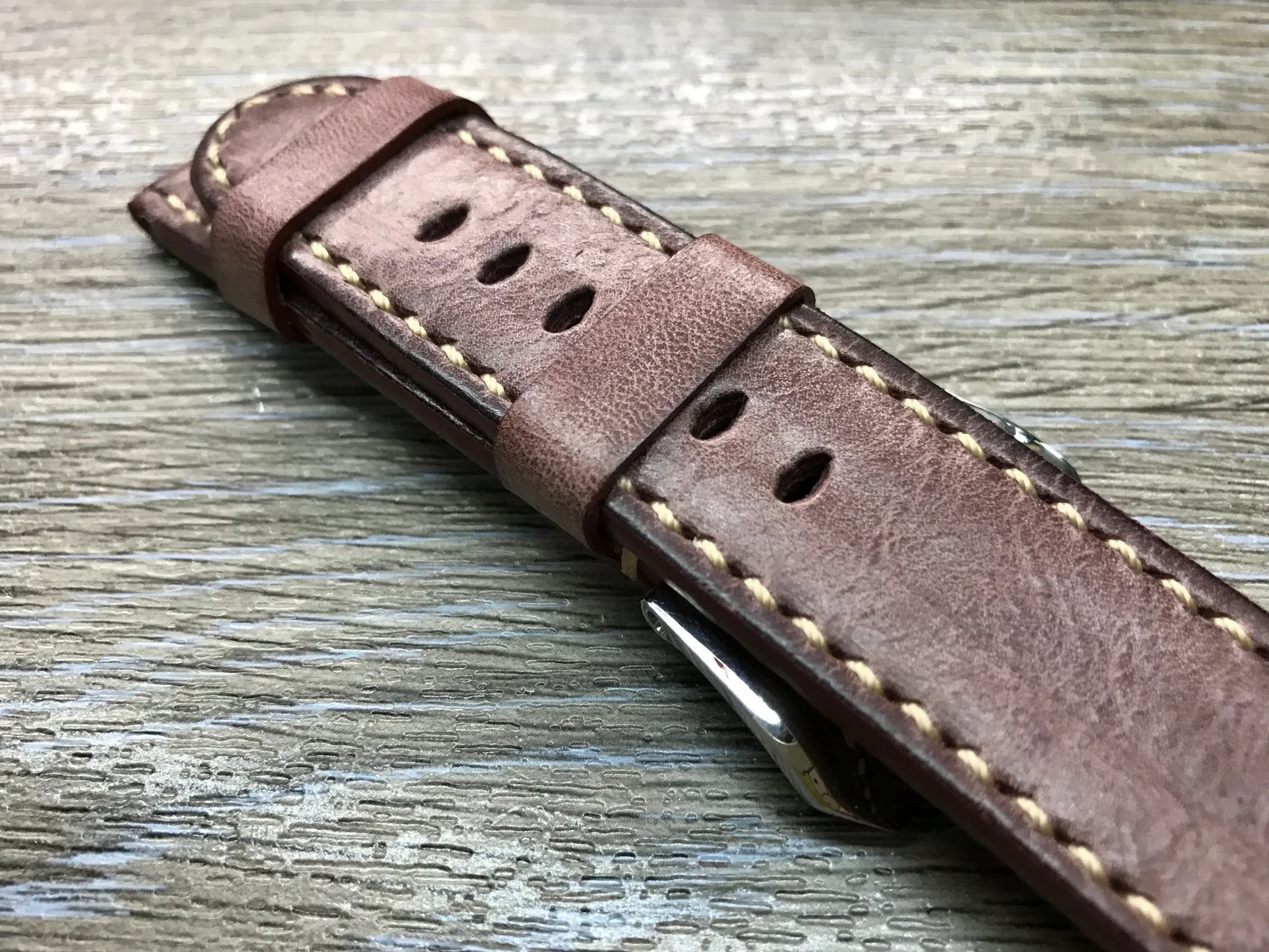 Leather Watch Strap, wristwatch Band Replacement, Watch Band 24mm, Waxed Leather Straps for Panerai