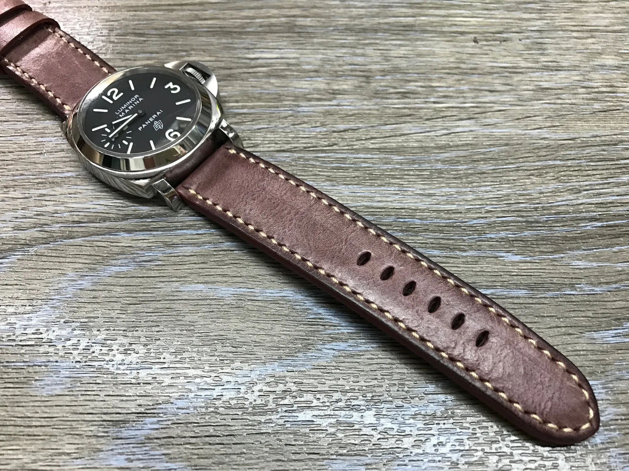 Leather Watch Strap, wristwatch Band Replacement, Watch Band 24mm, Waxed Leather Straps for Panerai