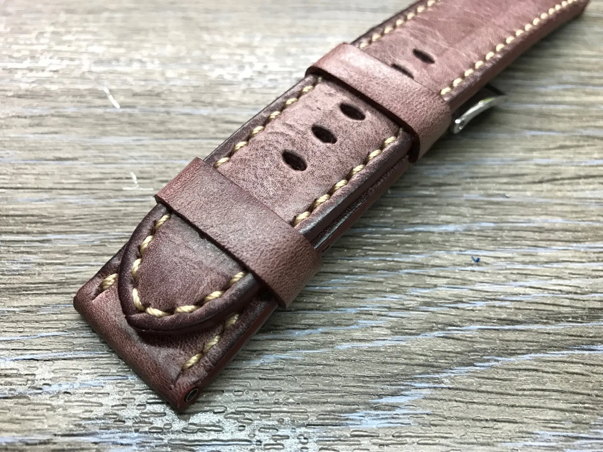 Leather Watch Strap, wristwatch Band Replacement, Watch Band 24mm, Waxed Leather Straps for Panerai