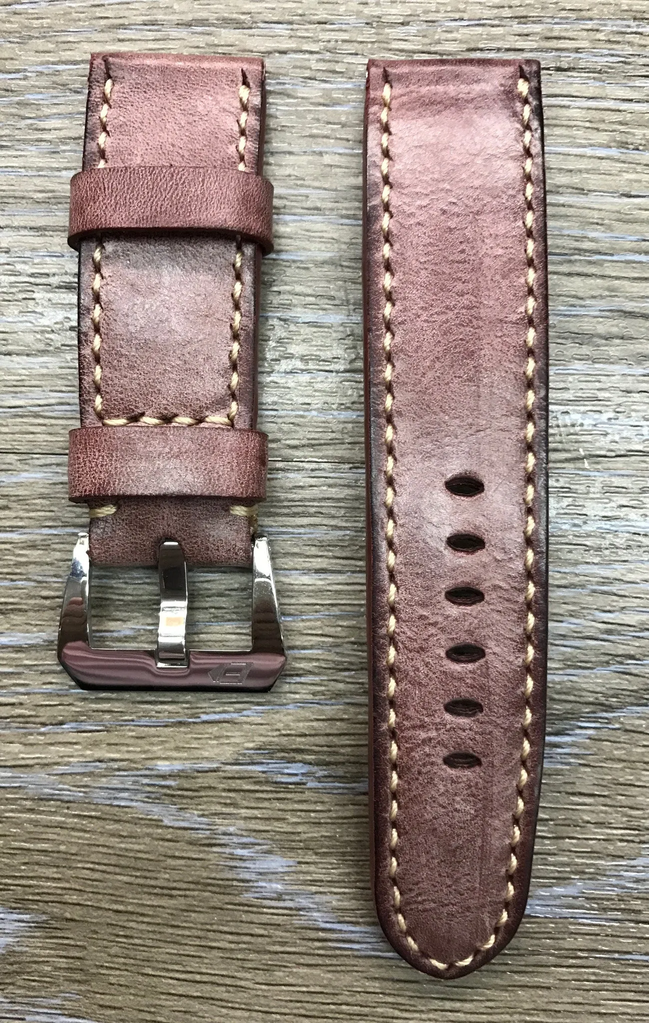 Leather Watch Strap, wristwatch Band Replacement, Watch Band 24mm, Waxed Leather Straps for Panerai