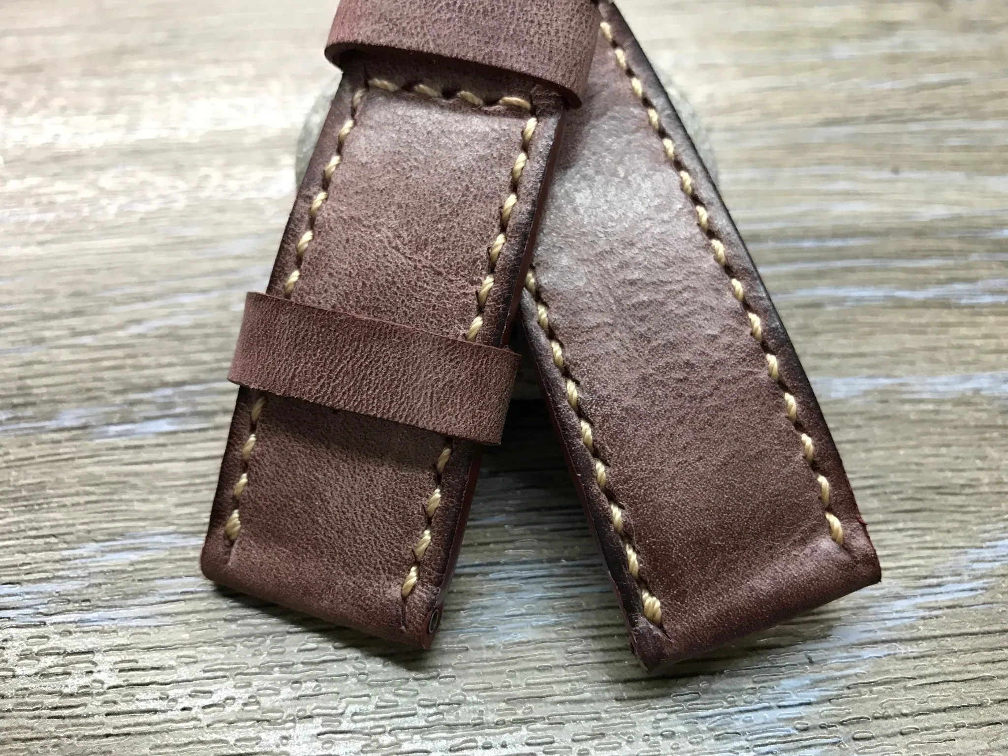 Leather Watch Strap, wristwatch Band Replacement, Watch Band 24mm, Waxed Leather Straps for Panerai