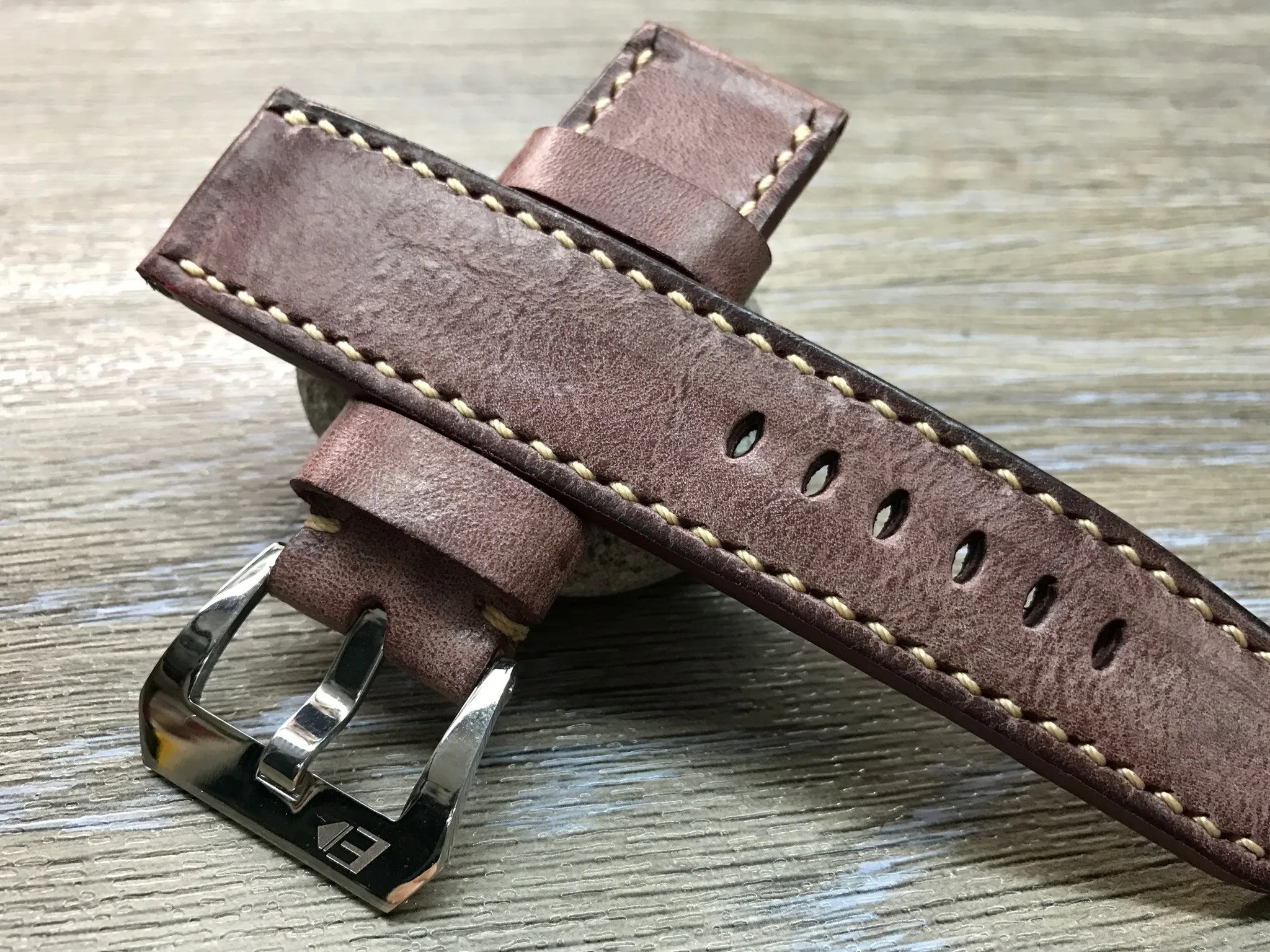 Leather Watch Strap, wristwatch Band Replacement, Watch Band 24mm, Waxed Leather Straps for Panerai