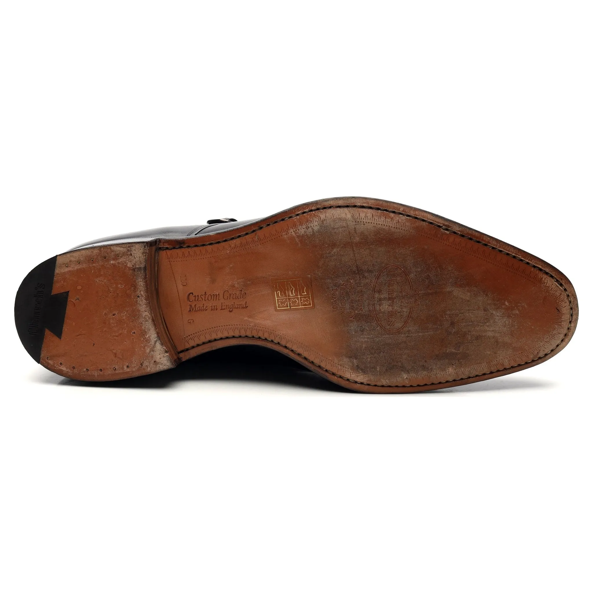 'Ledstone' Black Leather Double Monk Strap UK 11 G