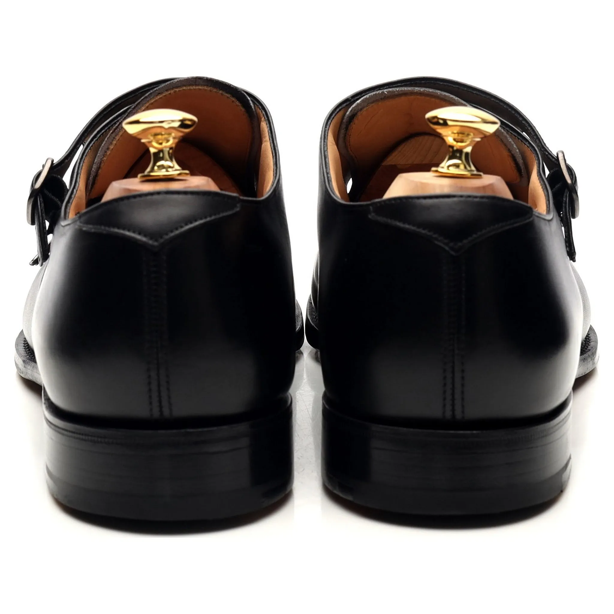 'Ledstone' Black Leather Double Monk Strap UK 11 G