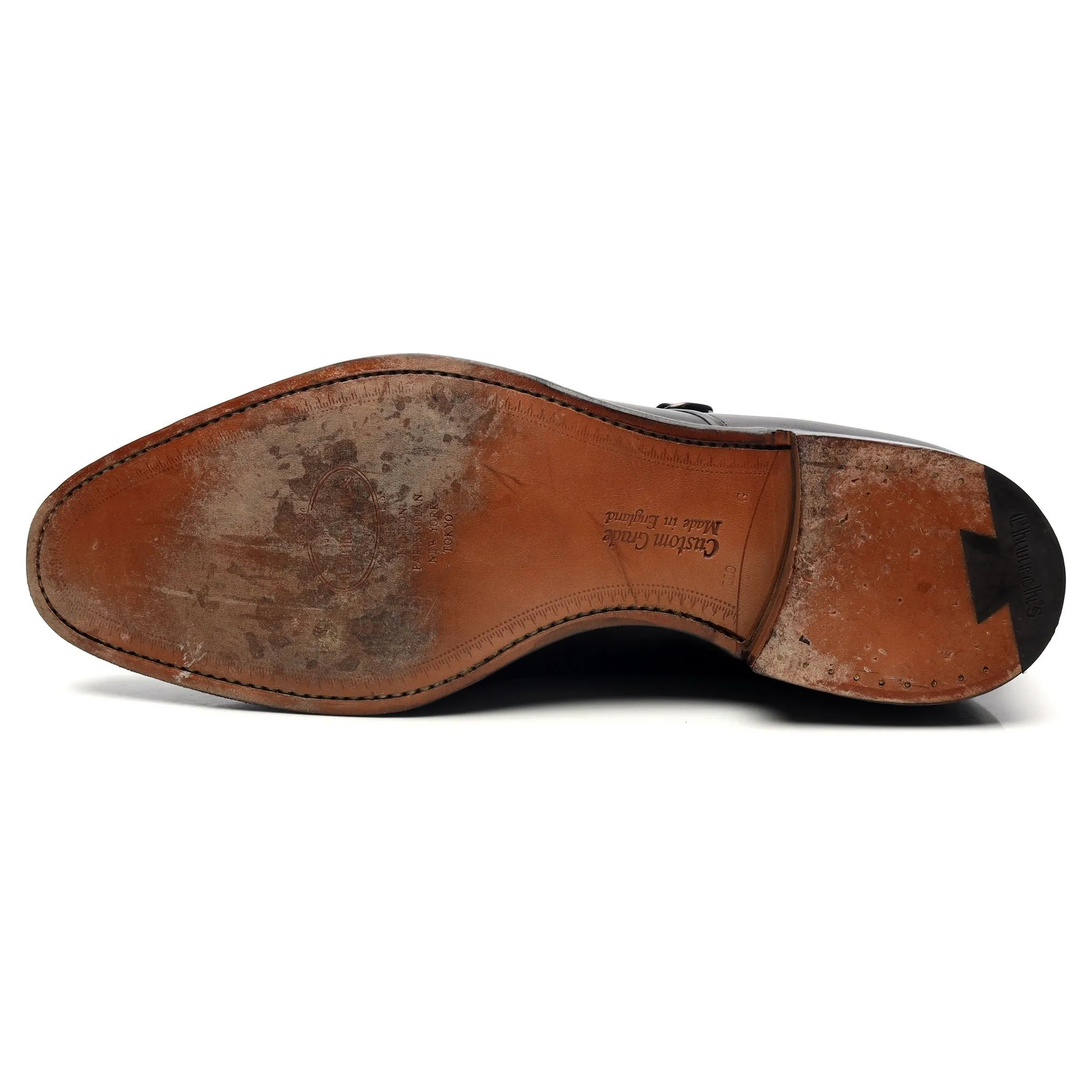 'Ledstone' Black Leather Double Monk Strap UK 11 G