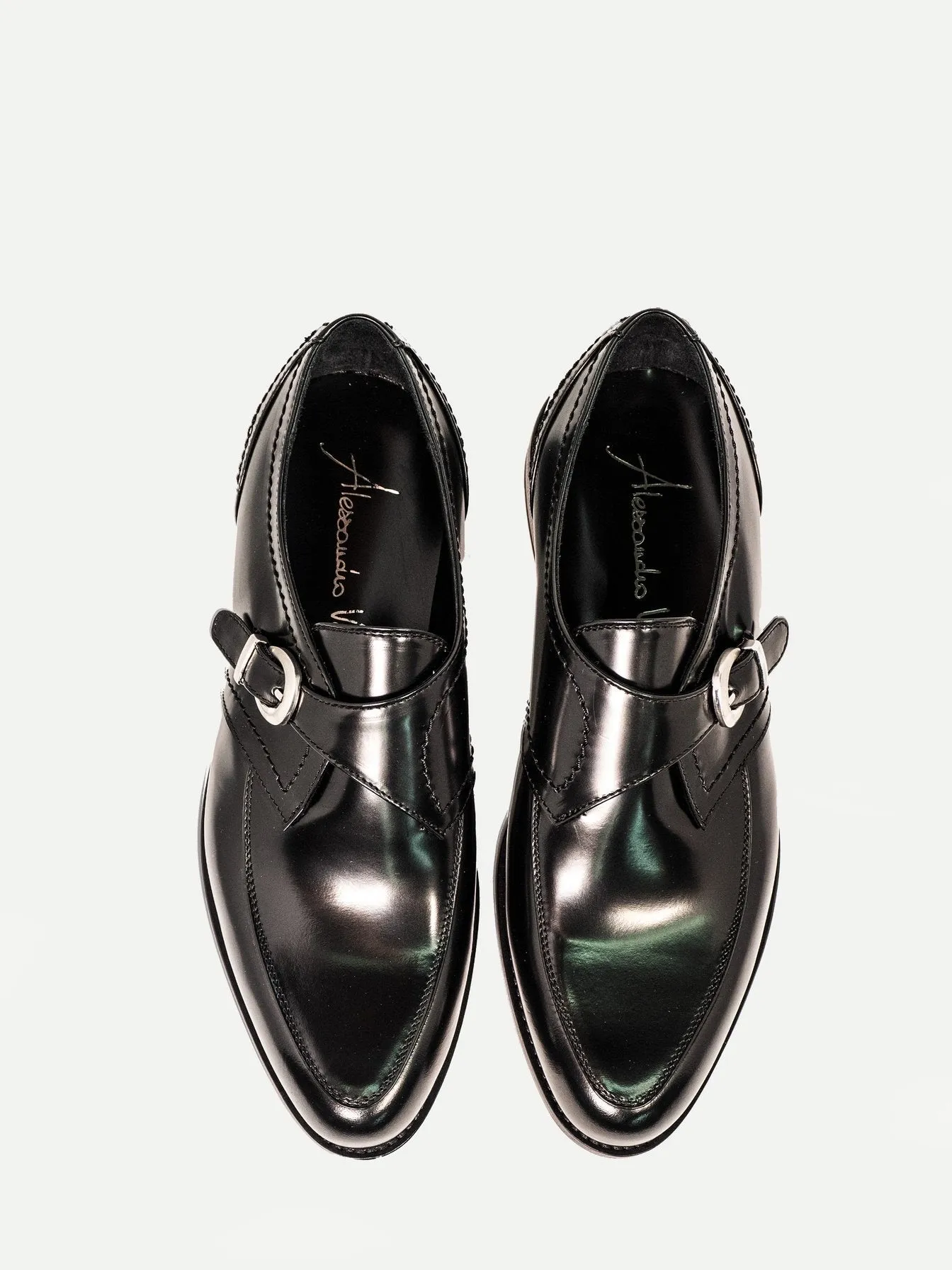 LONDON MONK-STRAP IN BLACK SPAZZOLATO